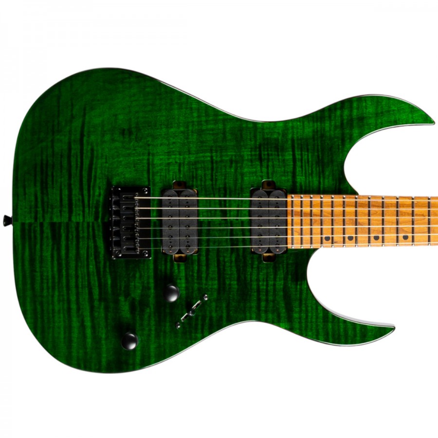 Spira Guitars S-450 TGR Flame Maple - Transparent Green